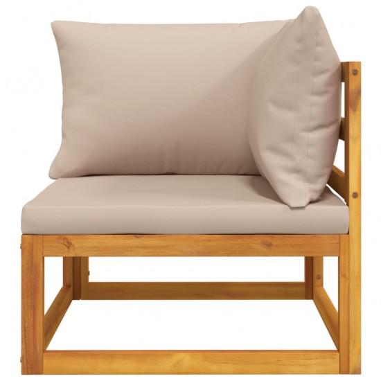 Modulinė kampinė sofos dalis su taupe pagalvėlėmis, akacija
