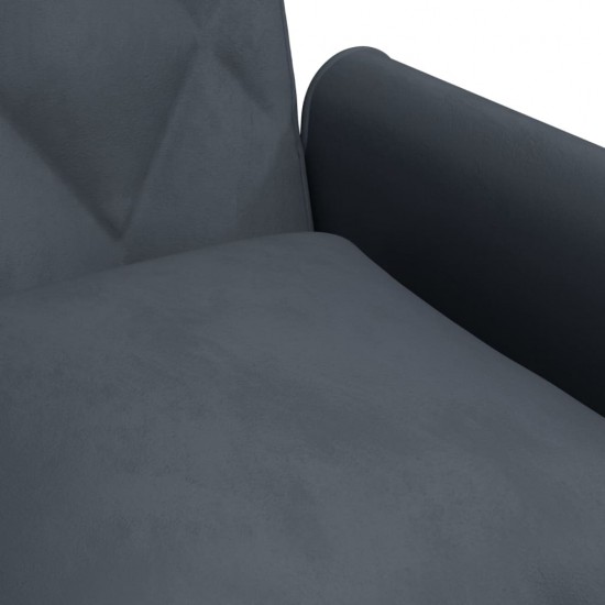 Sofa-lova su porankiais, tamsiai pilkos spalvos, aksomas