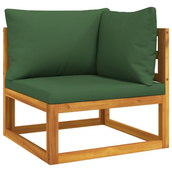 Sodo komplektas su žalios spalvos pagalvėlėmis, 6dalių, mediena