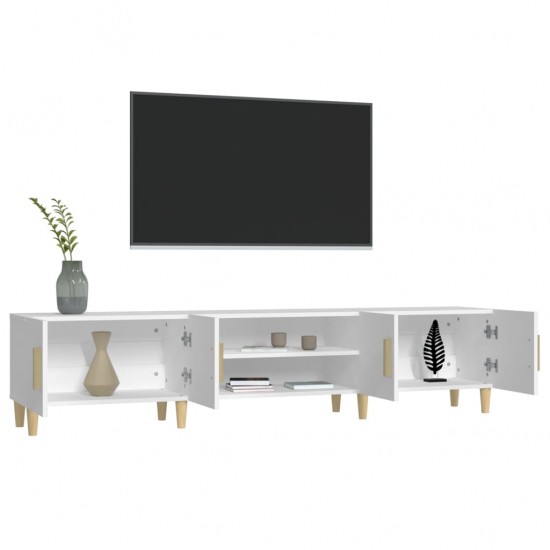 Televizoriaus spintelė, balta, 180x31,5x40cm, apdirbta mediena