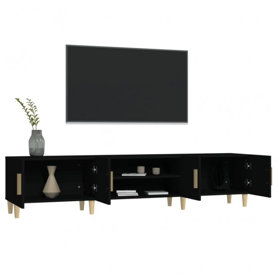 Televizoriaus spintelė, juoda, 180x31,5x40cm, apdirbta mediena