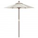 Sodo skėtis su mediniu stulpu, smėlio spalvos, 196x231cm