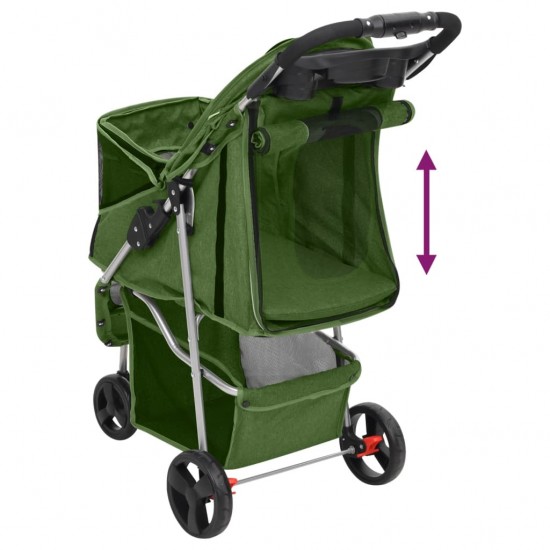 Sulankstomas vežimėlis šunims, žalias, 80x46x98cm, audinys