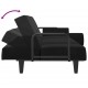 Sofa-lova su porankiais, juodos spalvos, aksomas