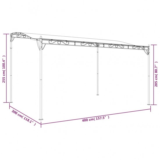 Stoginė, taupe spalvos, 4x3m, audinys ir plienas, 180g/m²