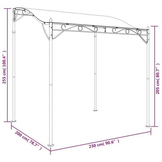 Stoginė, taupe spalvos, 2x2,3m, audinys ir plienas, 180g/m²