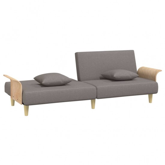 Sofa-lova su porankiais, taupe spalvos, audinys