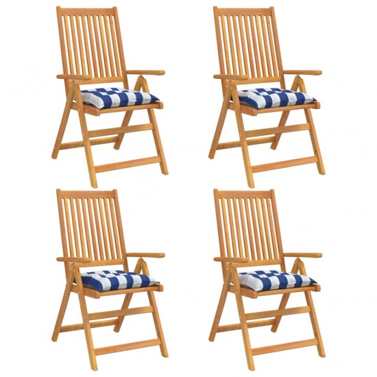 Kėdės pagalvėlės, 4vnt., mėlynos/baltos, 40x40x7cm, audinys
