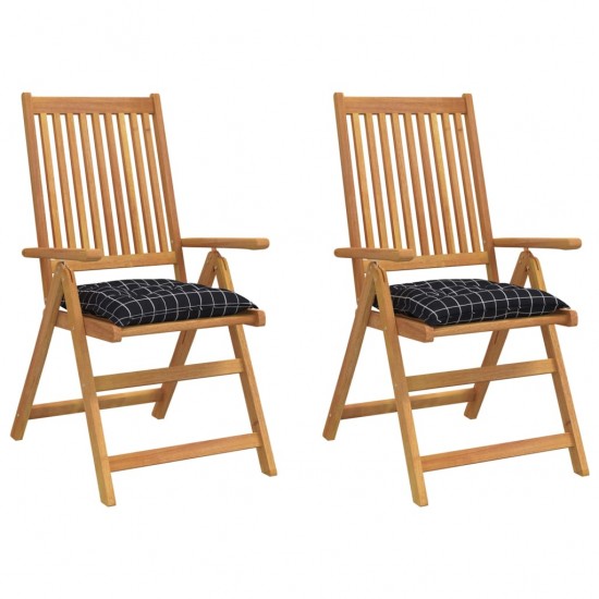 Kėdės pagalvėlės, 2vnt., 40x40x7cm, audinys, juodi langeliai