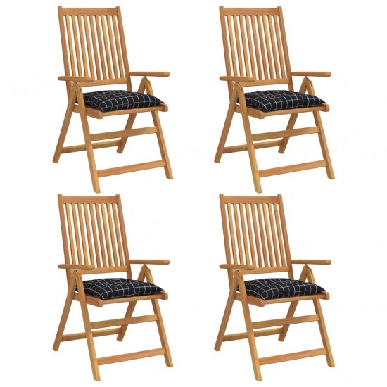 Kėdės pagalvėlės, 4vnt., 40x40x7cm, audinys, juodi langeliai