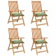 Kėdės pagalvėlės, 4vnt., 40x40x7cm, audinys, su lapais