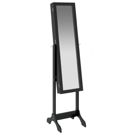 Laisvai pastatomas veidrodis, juodos spalvos, 34x37x146cm