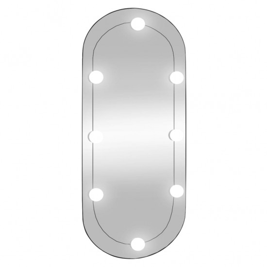 Sieninis veidrodis su LED lemputėmis, 35x80cm, stiklas