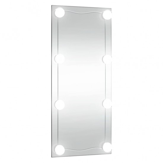 Sieninis veidrodis su LED lemputėmis, 40x80cm, stiklas