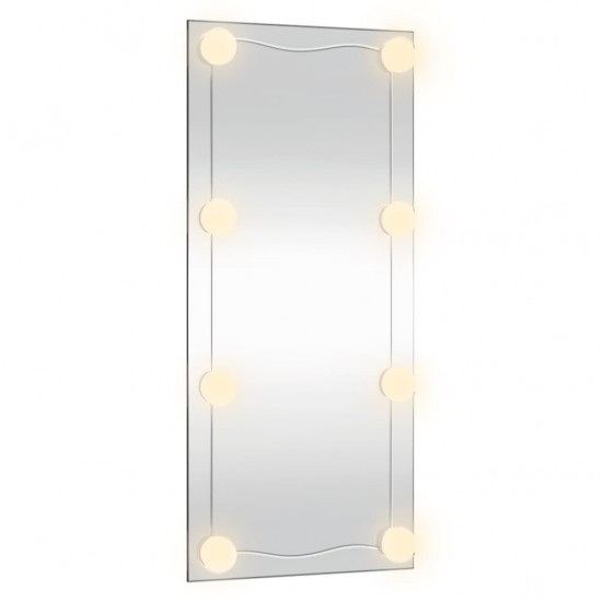 Sieninis veidrodis su LED lemputėmis, 50x100cm, stiklas