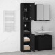 Vonios kambario spintelė, juoda, 32x34x188,5cm, mediena