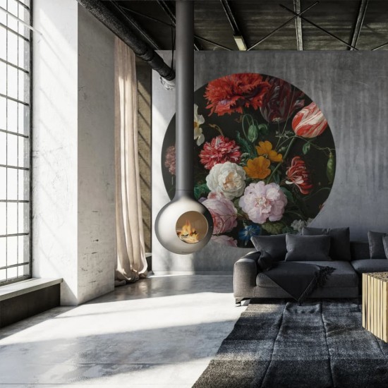 WallArt Tapetai Golden Age Flowers, 190cm, apskriti