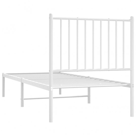Metalinis lovos rėmas su galvūgaliu, baltos spalvos, 75x190cm