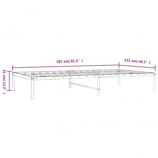 Metalinis lovos rėmas, juodos spalvos, 107x203cm