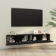 Sieninės TV spintelės, 2vnt., juodos, 100x30x30cm, mediena