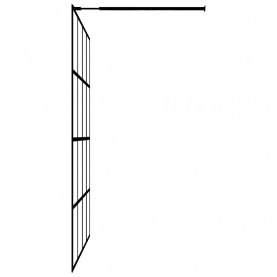 Dušo sienelė su lentyna, juoda, 118x190cm, stiklas/aliuminis