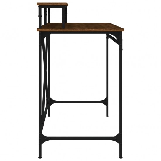 Rašomasis stalas, rudas ąžuolo, 100x50x90cm, mediena ir geležis