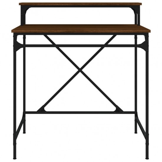 Rašomasis stalas, rudas ąžuolo, 80x50x90cm, mediena ir geležis