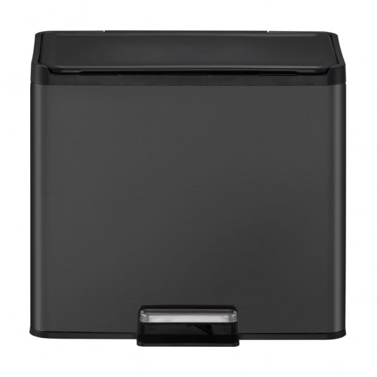 EKO Šiukšliadėžė su pedalu Essential, juodos spalvos, 2x15l