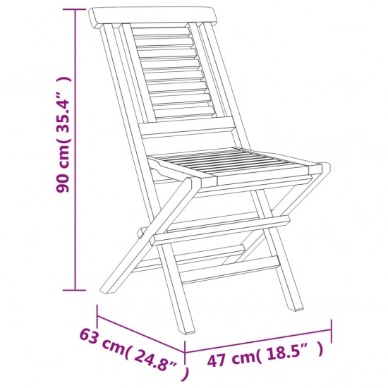 Sulankstomos sodo kėdės, 4vnt., 47x63x90cm, tikmedžio masyvas