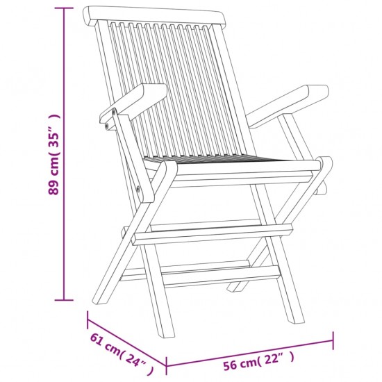 Sulankstomos sodo kėdės, 4vnt., pilkos, 56x61x89cm, tikmedis