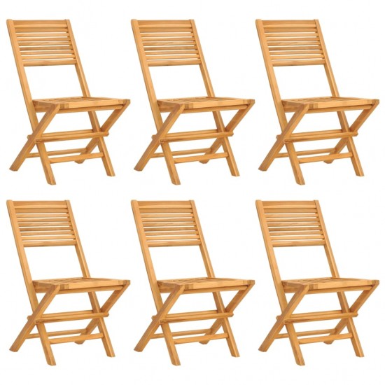 Sulankstomos sodo kėdės, 6vnt., 47x62x90cm, tikmedžio masyvas