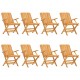 Sulankstomos sodo kėdės, 8vnt., 61x67x90cm, tikmedžio masyvas