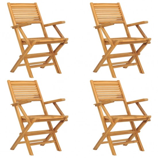 Sulankstomos sodo kėdės, 4vnt., 55x62x90cm, tikmedžio masyvas
