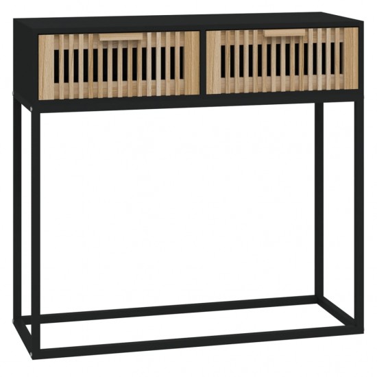 Konsolinis staliukas, juodas, 80x30x75cm, mediena ir geležis