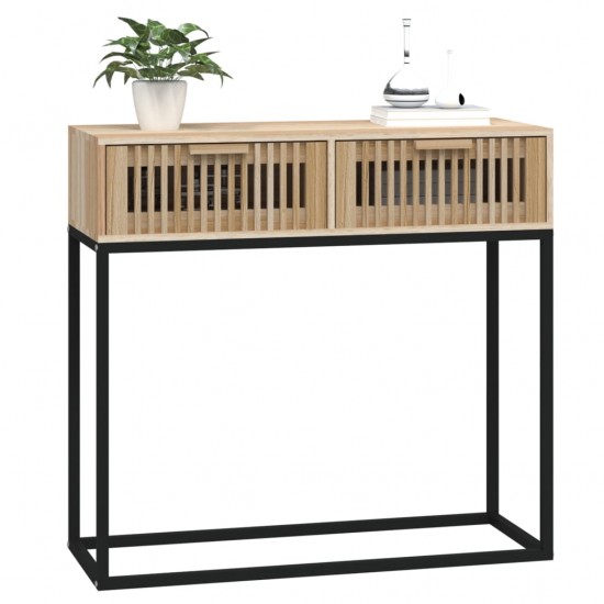 Konsolinis staliukas, 80x30x75cm, apdirbta mediena ir geležis