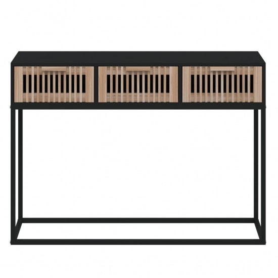 Konsolinis staliukas, juodas, 105x30x75cm, mediena ir geležis