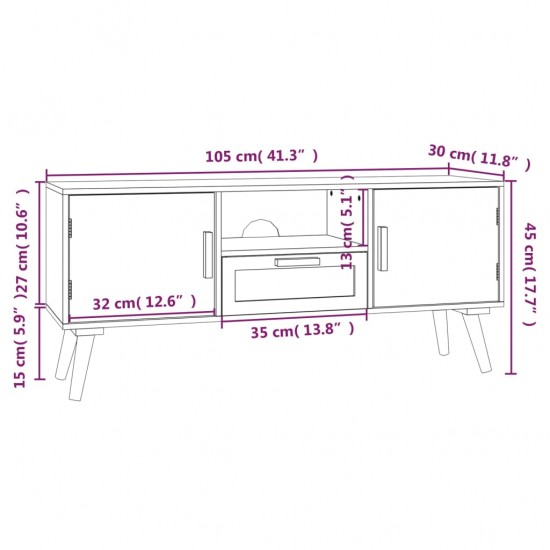 Televizoriaus spintelė su durelėmis, 105x30x45cm, mediena