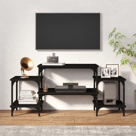 Televizoriaus spintelė, juodos spalvos, 117x35x52cm, mediena