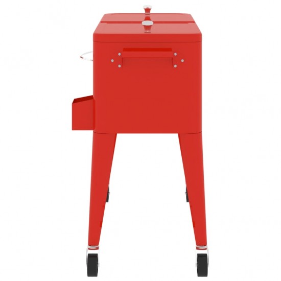 Šaldytuvas-vežimėlis, raudonos spalvos, 92x43x89cm