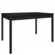 Sodo stalas, juodas, 121x82,5x76cm, pušies medienos masyvas