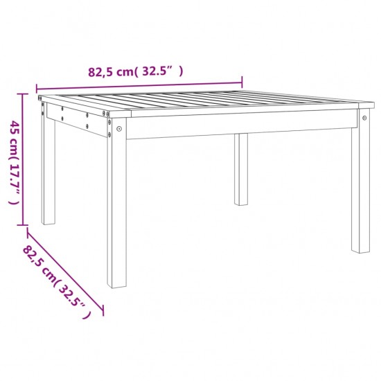 Sodo stalas, baltas, 82,5x82,5x45cm, pušies medienos masyvas