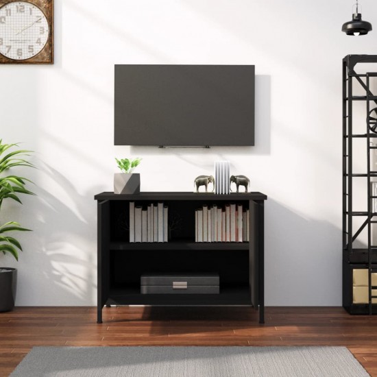 Televizoriaus spintelė su durelėmis, juoda, 60x35x45cm, mediena