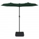 Dvigubas skėtis nuo saulės, žalios spalvos, 316x240cm
