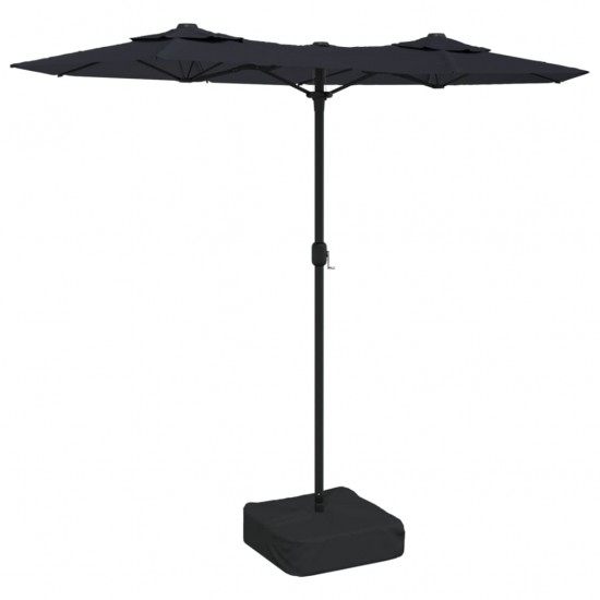 Dvigubas skėtis nuo saulės, juodos spalvos, 316x240cm