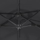 Dvigubas skėtis nuo saulės su LED, juodos spalvos, 316x240cm