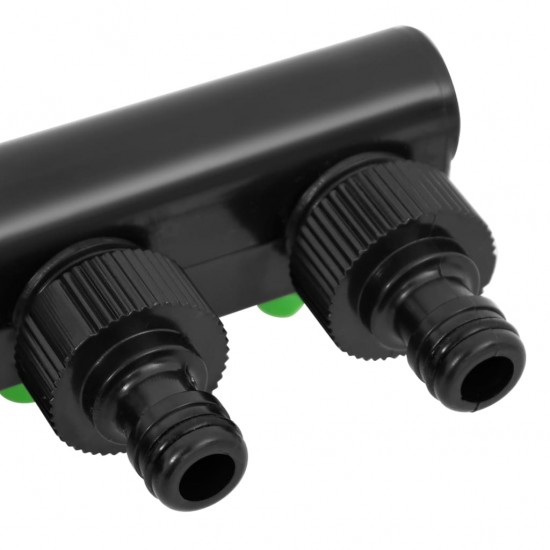 4 krypčių čiaupo adapteris, žalias/juodas, 19,5x6x11cm, ABS/PP