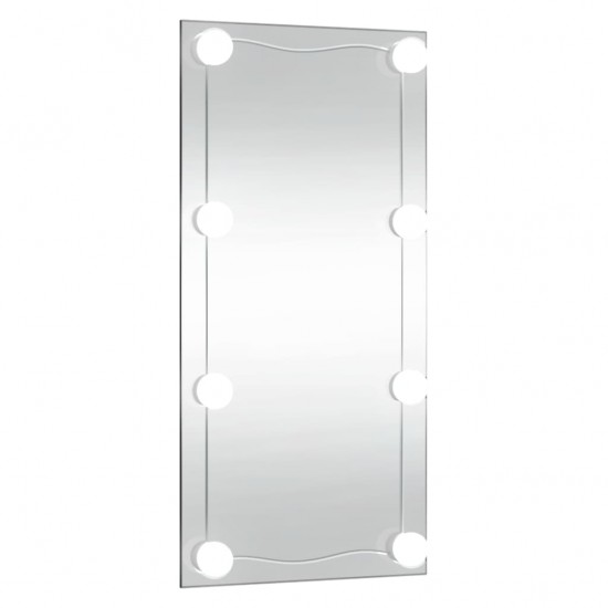 Sieninis veidrodis su LED lemputėmis, 30x60cm, stiklas