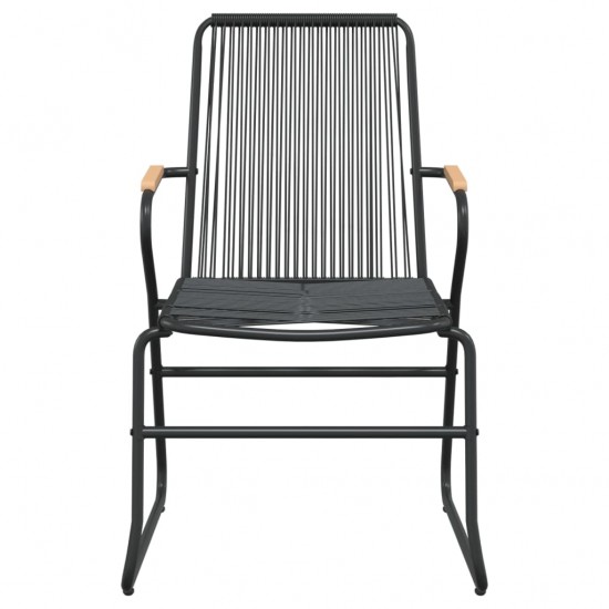 Sodo kėdės, 2vnt., juodos spalvos, 58x59x85,5cm, PVC ratanas
