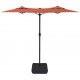 Dvigubas skėtis nuo saulės su LED, terakota spalvos, 316x240cm