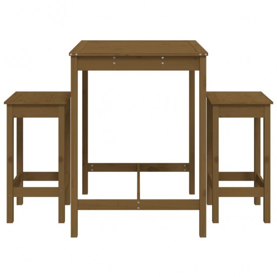 Sodo baro baldų komplektas, 3 dalių, medaus rudas, pušis